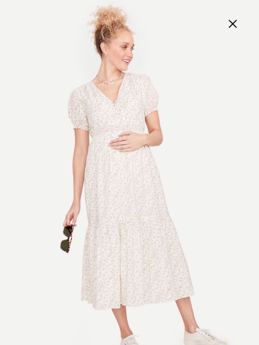 Hatch The Emmeline maternity and nursing dress in Ivory Ditsy